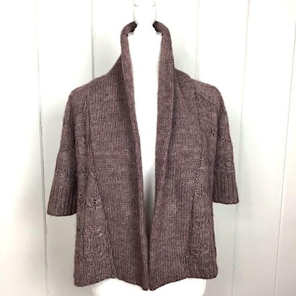 Ann Taylor LOFT Alpaca Sweater,  Purple Plum Cardigan, Size Small - Picture 1 of 7